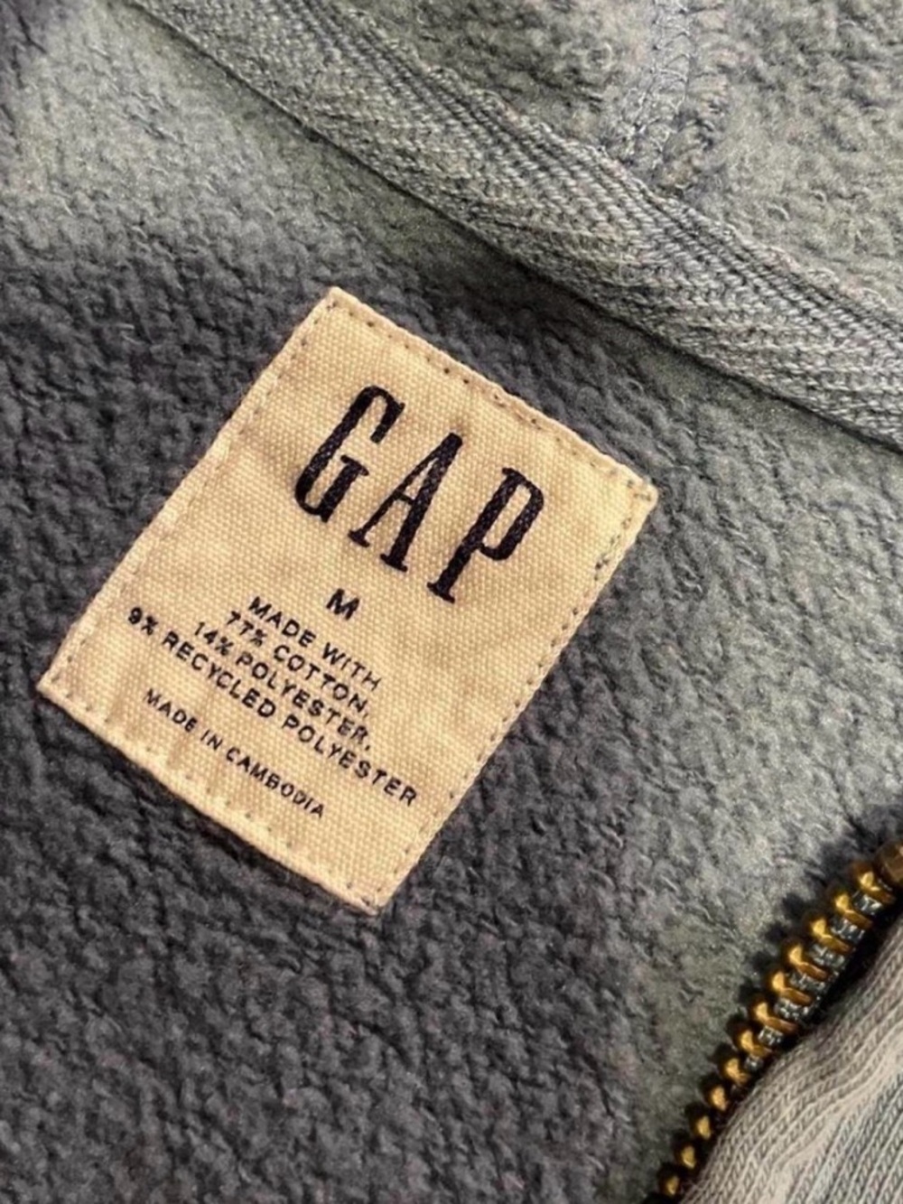 GAP Arch Logo Full-Zip Fleece Hoodie in Blue Medium - Picture 3 of 3